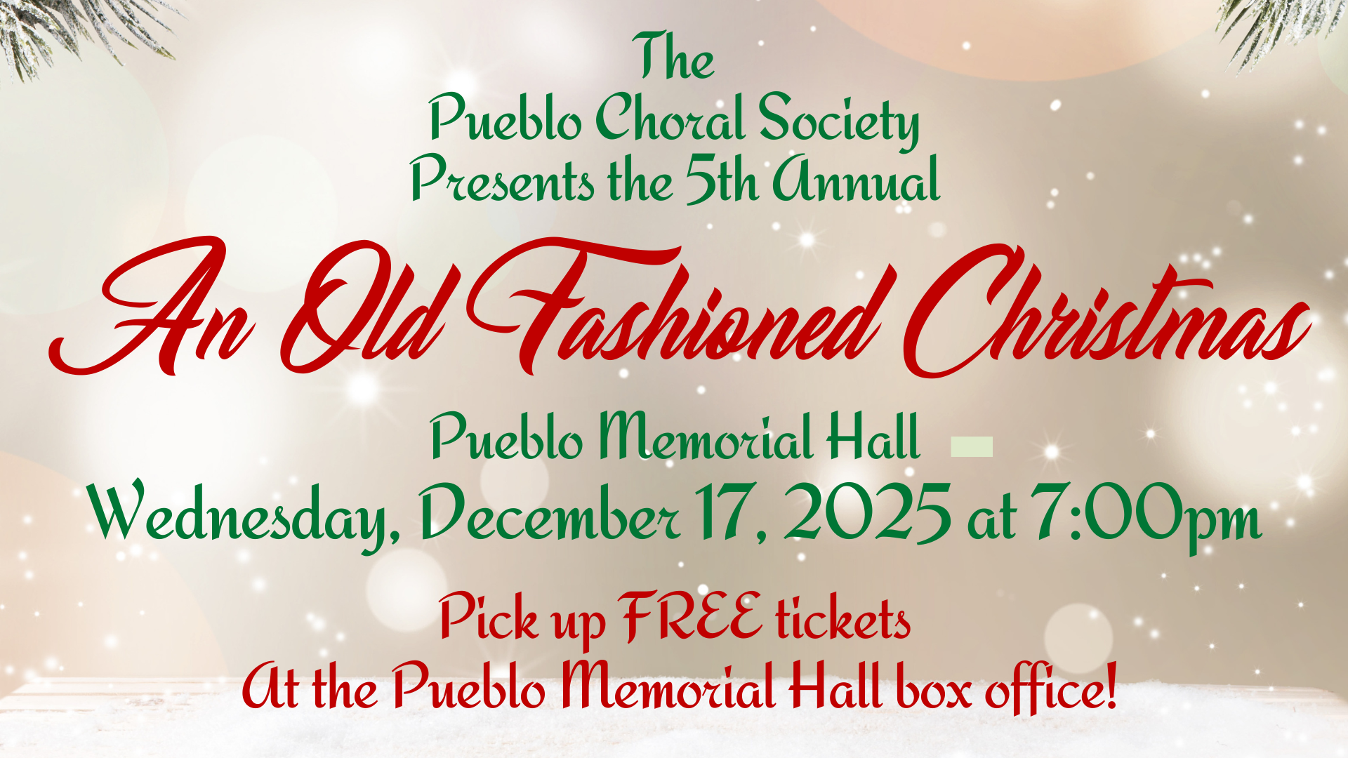 The Pueblo Choral Society: An Old Fashioned Christmas